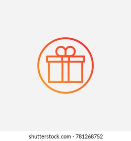 Gift icon.gradient illustration isolated vector sign symbol