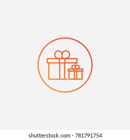 Gift icon.gradient illustration isolated vector sign symbol