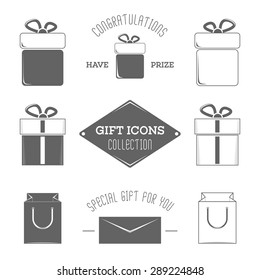 Gift icons collection. Vector illustration.