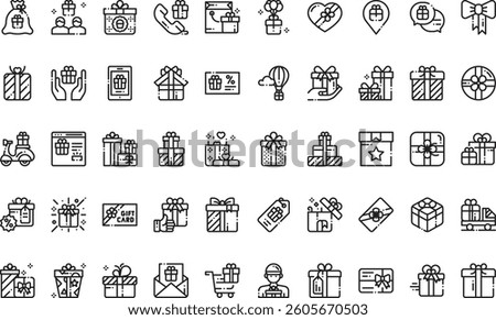 Gift icons High-Quality Vector Icons Collection with Editable Stroke. Ideal for Professional and Creative Projects