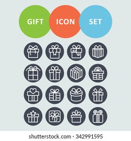 Gift icons. Present icons. Holiday icons.