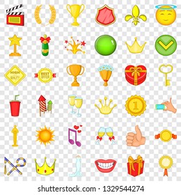 Gift icons set. Cartoon style of 36 gift vector icons for web for any design