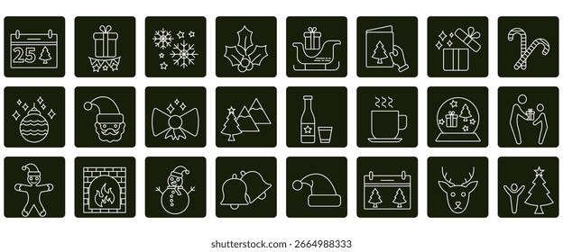 Conjunto de iconos de regalo. Conjunto de iconos de trazo editable. Conjunto de regalo