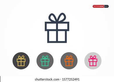 Gift Icons Set isolated on white background. Flat Vector Icon Design Template Element