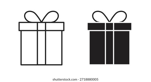 Ícones de presentes definidos isolados na ilustração de vetor plano de fundo branco.