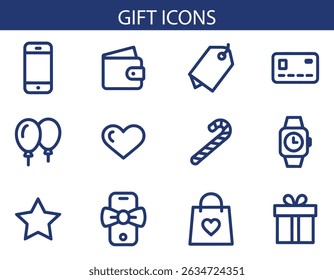 Gift Icons Set – Present Boxes, Surprise Gifts,  And Celebration.