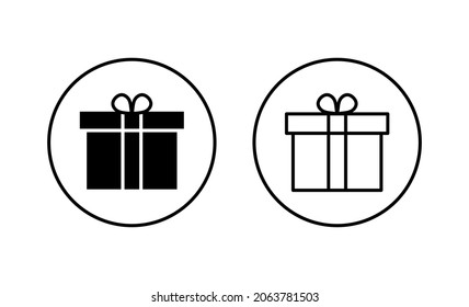 Gift icons set. gift sign and symbol. birthday gift