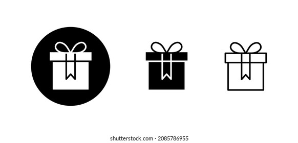 Gift icons set. gift sign and symbol. birthday gift