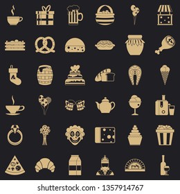 Gift icons set. Simple style of 36 gift vector icons for web for any design