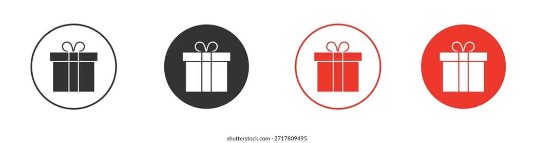 Geschenksymbole einfache flache Silhouette Vektorgrafik