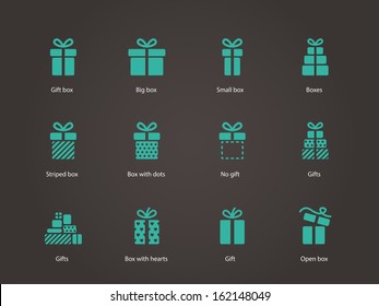 Gift Icons. Vector Illustration.