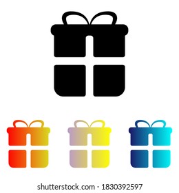 Gift icons. Vector set of gifts icons isolated on white background. Icons of colored gifts for the Christmas tree or for the New Year.