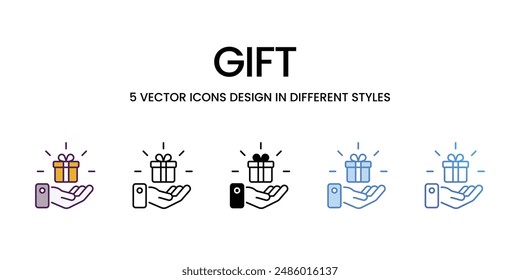 Gift icons vector set stock illustration.