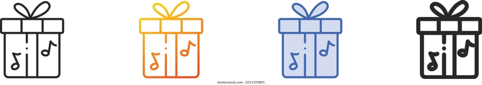 gift icon.Thin Linear, Gradient, Blue Stroke and bold Style Design Isolated On White Background
