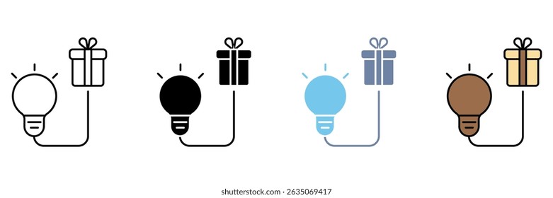 GIFT IDEA concept line icon. Simple element illustration.