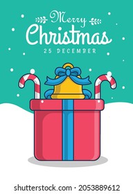gift illustration with merry christmas greetings