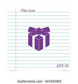 Gift illustration. Present icon.