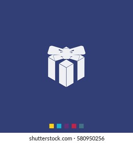 Gift illustration. Present icon.