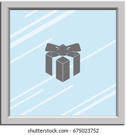 Gift illustration. Present icon.