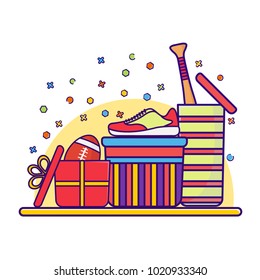 gift illustration vector collection modern style