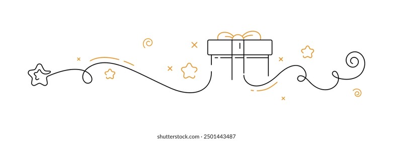 Ilustración de regalo. Ilustración vectorial. Dibujo estilo boceto. Estilo de dibujos animados.