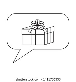 Gift inside bubble design vector illustration