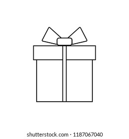 Gift isolated minimal icon. Box graph line vector icon for websites and mobile minimalistic flat design. Logo vector illustration