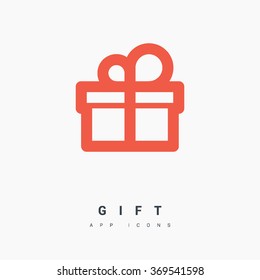 Gift isolated minimal icon. Box graph line vector icon for websites and mobile minimalistic flat design.