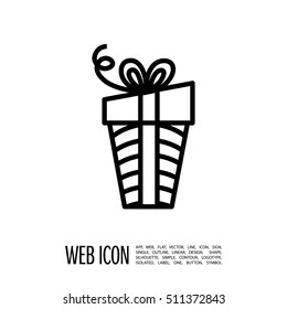 Gift isolated minimal icon. Box graph line vector icon for websites and mobile minimalistic flat design.