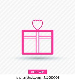 Gift isolated minimal icon. Box graph line vector icon for websites and mobile minimalistic flat design.