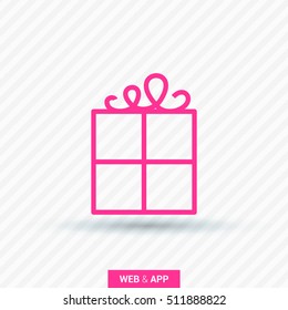 Gift isolated minimal icon. Box graph line vector icon for websites and mobile minimalistic flat design.