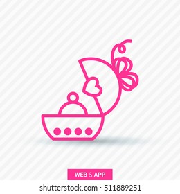 Gift isolated minimal icon. Box graph line vector icon for websites and mobile minimalistic flat design.