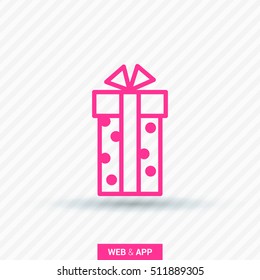 Gift isolated minimal icon. Box graph line vector icon for websites and mobile minimalistic flat design.