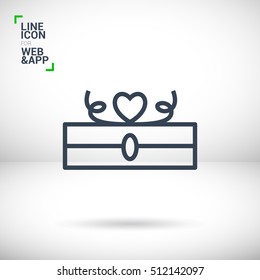 Gift isolated minimal icon. Box graph line vector icon for websites and mobile minimalistic flat design.