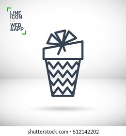 Gift isolated minimal icon. Box graph line vector icon for websites and mobile minimalistic flat design.