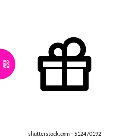 Gift isolated minimal icon. Box graph line vector icon for websites and mobile minimalistic flat design.