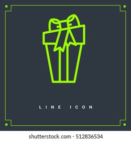 Gift isolated minimal icon. Box graph line vector icon for websites and mobile minimalistic flat design.