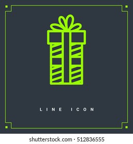 Gift isolated minimal icon. Box graph line vector icon for websites and mobile minimalistic flat design.