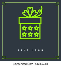 Gift isolated minimal icon. Box graph line vector icon for websites and mobile minimalistic flat design.