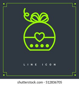 Gift isolated minimal icon. Box graph line vector icon for websites and mobile minimalistic flat design.