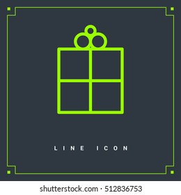 Gift isolated minimal icon. Box graph line vector icon for websites and mobile minimalistic flat design.