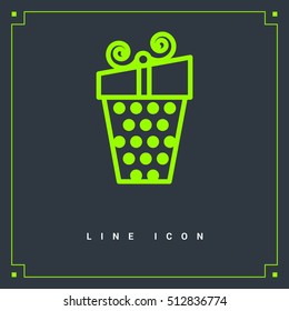 Gift isolated minimal icon. Box graph line vector icon for websites and mobile minimalistic flat design.
