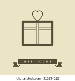 Gift isolated minimal icon. Box graph line vector icon for websites and mobile minimalistic flat design.