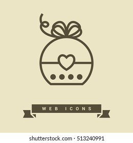Gift isolated minimal icon. Box graph line vector icon for websites and mobile minimalistic flat design.
