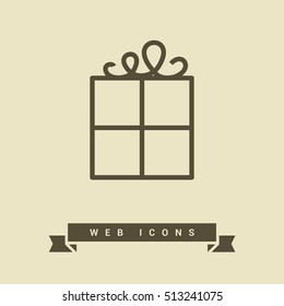 Gift isolated minimal icon. Box graph line vector icon for websites and mobile minimalistic flat design.