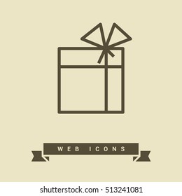 Gift isolated minimal icon. Box graph line vector icon for websites and mobile minimalistic flat design.