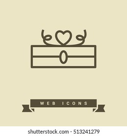 Gift isolated minimal icon. Box graph line vector icon for websites and mobile minimalistic flat design.