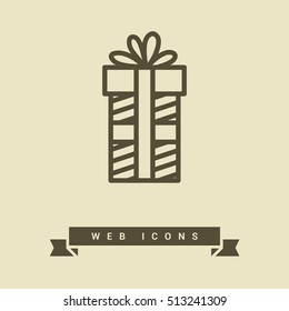 Gift isolated minimal icon. Box graph line vector icon for websites and mobile minimalistic flat design.