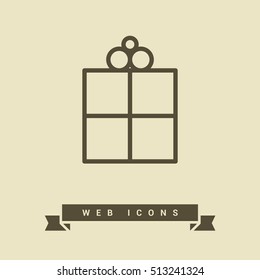 Gift isolated minimal icon. Box graph line vector icon for websites and mobile minimalistic flat design.