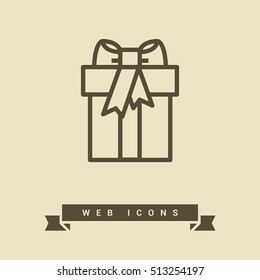 Gift isolated minimal icon. Box graph line vector icon for websites and mobile minimalistic flat design.